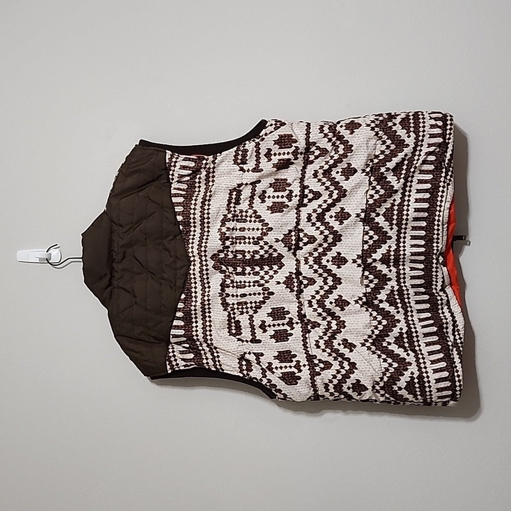 Men's Sean John Mens Brown Orange Print Puffer Vest Size XXL - Picture 9 of 9
